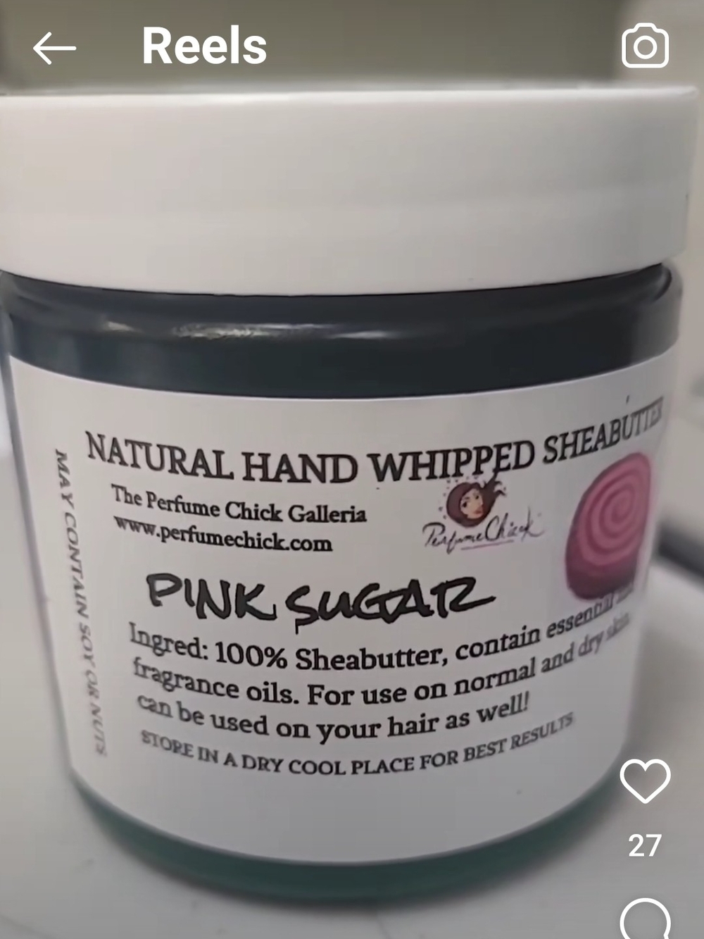 The Perfume Chick Pink Sugar Natural Hand Whipped Sheabutter - Pink